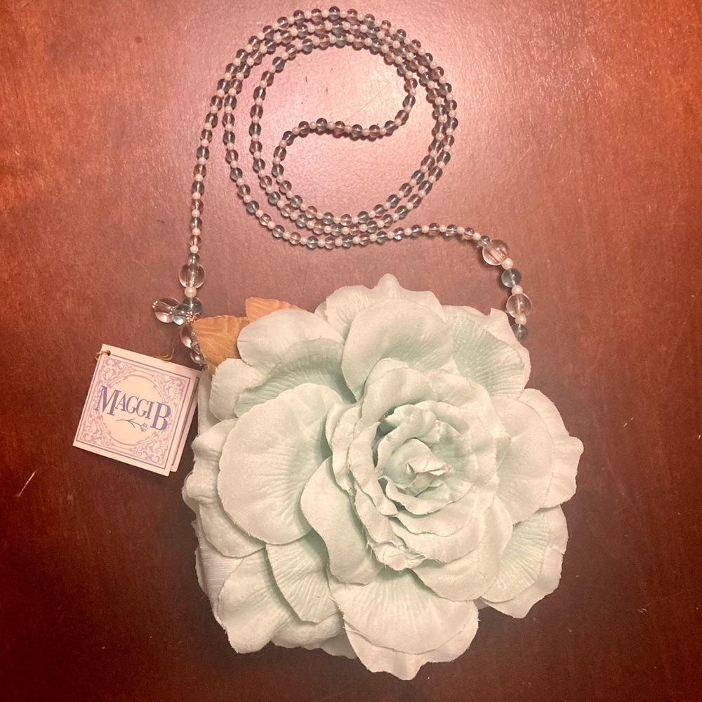 Mint Green Rose/Flower Small Purse